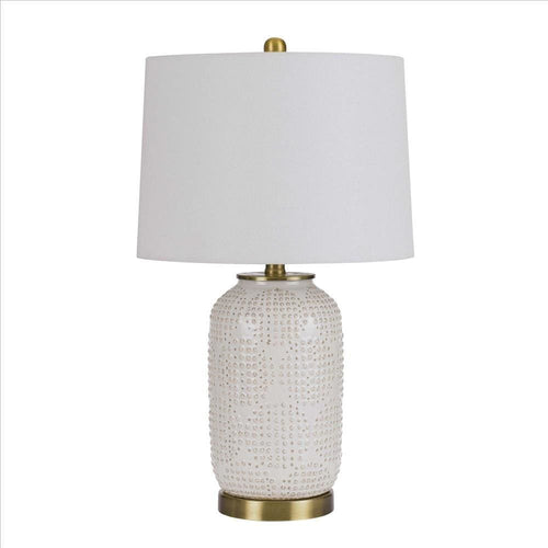 Piper Table Lamp | Dotted Ceramic Body | 13" | White