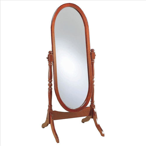 Mira Cheval Mirror | Oval Frame | Turned Posts | Brown