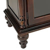 TV Stand with 4 Glass Doors and Turnip Feet Brown By Casagear Home BM245834