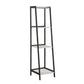 Ladder Bookcase with 4 Tier Shelves and Metal Frame, Gray By Casagear Home