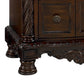 Nightstand with 3 Drawer and Ornate Carved Applique Brown By Casagear Home BM248120