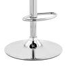 Faux Leather and Metal Adjustable Bar Stool Gray and Silver By Casagear Home BM248174