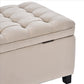 Storage Bench with Flip Button Tufted Top and Sleek Legs Beige By Casagear Home BM261451