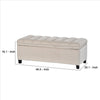 Storage Bench with Flip Button Tufted Top and Sleek Legs Beige By Casagear Home BM261451