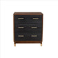 Chest with 3 Drawers and Round Legs Brown and Black By Casagear Home BM261850