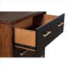 Chest with 3 Drawers and Round Legs Brown and Black By Casagear Home BM261850