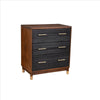 Chest with 3 Drawers and Round Legs, Brown and Black By Casagear Home