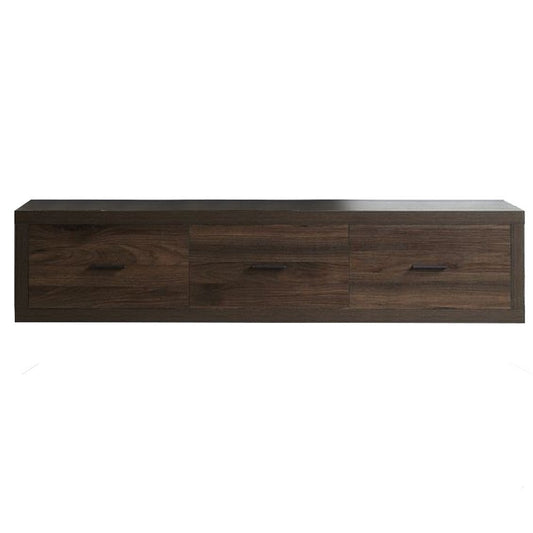 TV Stand with 3 Drawers and Grain Details, Brown By Casagear Home