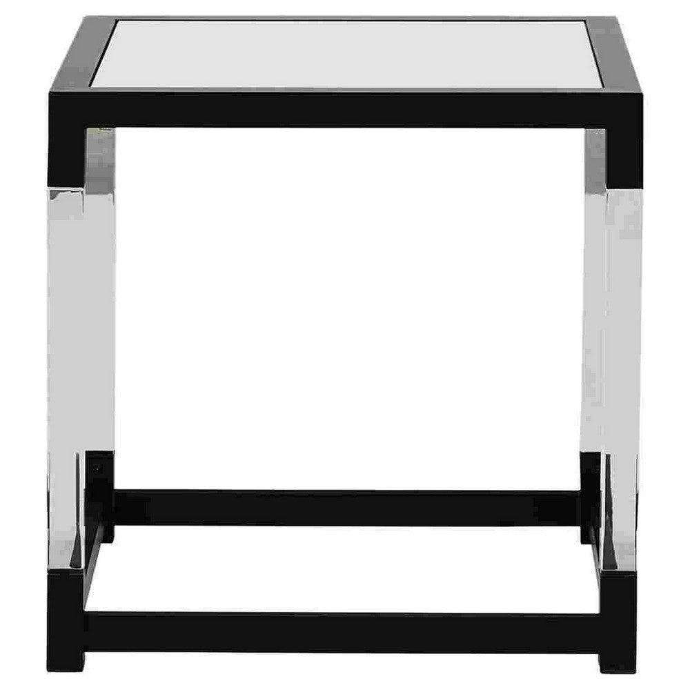 Square End Table with Acrylic Legs and Metal Base Clear By Casagear Home BM262435