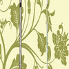 3 Panel Room Divider with Stems and Flower Pattern Cream and Green - BM26494 By Casagear Home BM26494