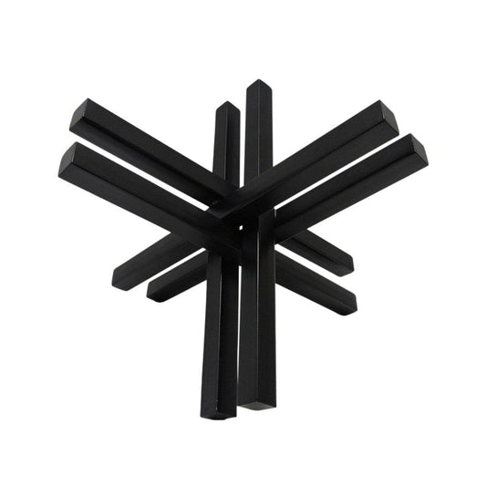 Accent Decor with Metal Double Jack Design, Black By Casagear Home