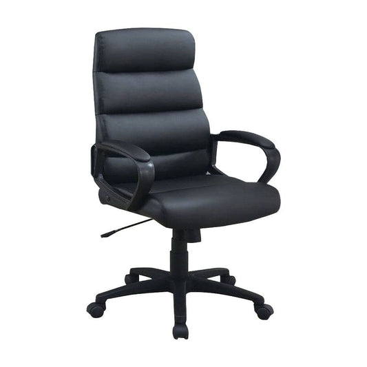 Office Chair with Horizontally Tufted Padded Back, Black By Casagear Home