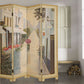 Wooden Screen with Artwork of Hand Painted Paris Promenade Multicolor - BM26652 By Casagear Home BM26652