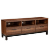 TV Console with 3 Drawers and 3 Compartments, Rustic Brown By Casagear Home