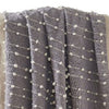 Veria 60 x 70 Cotton Throw with Pompom Stripe Design The Urban Port Gray By Casagear Home BM269182