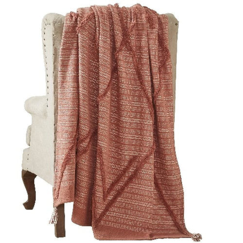 Veria Throw Blanket | 60 x 70 | Diamond Pattern | Brown