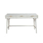 Writing Desk with 3 Drawers and Wooden Frame White By Casagear Home BM269318