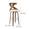 Swivel Barstool with Curved Wooden X Back Cream and Brown By Casagear Home BM269998