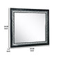 Rectangular Mirror with Diamond Stitching Silver and Black By Casagear Home BM271442