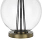 46 Inch Metal And Glass Globe Table Lamp Dimmer Brass Finish By Casagear Home BM272230