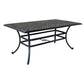 68 Inch Wynn Outdoor Patio Pattern Metal Dining Table, Black By Casagear Home