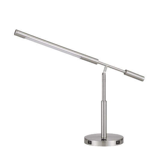 LED Desk Lamp | 16" | Adjustable | USB Ports | Silver