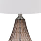31 Inch Glass Table Lamp with Dimmer Geometric Base Brown By Casagear Home BM272317