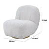 27 Inch Teddy Sherpa Fabric Curved Accent Chair Swivel Function White By Casagear Home BM273227