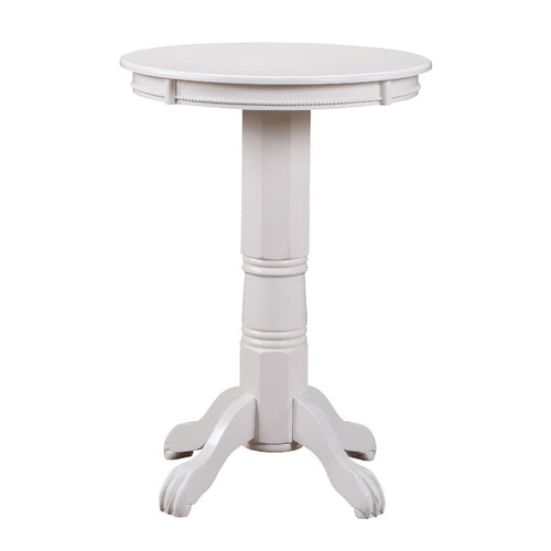 Ava Pub Bar Table | 42" Round | Molded Trim | Pedestal | White