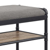 Vida 41 Inch Industrial Shoe Rack Bench Seat Wood Shelves Black Brown By Casagear Home BM274647