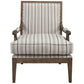29 Inch Upholstered Accent Chair Striped Kiln Dried Wood Blue White By Casagear Home BM275593