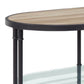 Ley 47 Inch Wood Coffee Table Oblong Industrial Design Oak By Casagear Home BM276290