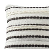 18 Inch Decorative Throw Pillow Cover Black Lined Beading Gray Fabric By Casagear Home BM276709
