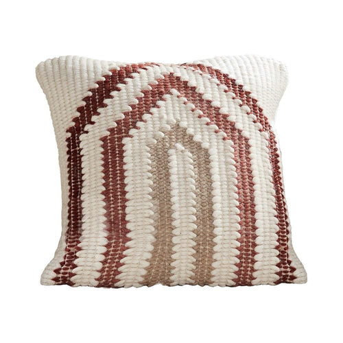 Throw Pillow Cover | 18" | Knitted Geometric | White