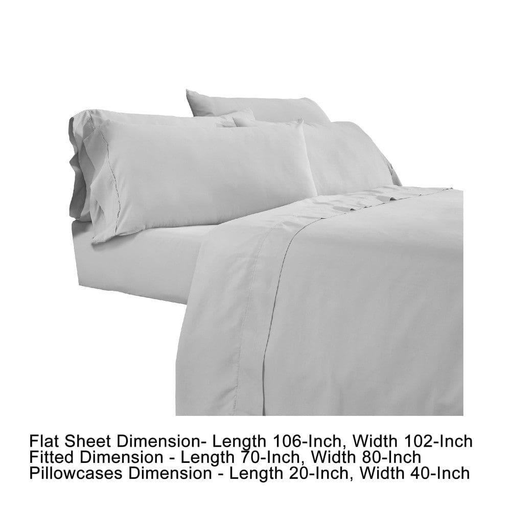 Minka 6 Piece King Bed Sheet Set Soft Antimicrobial Microfiber Gray By Casagear Home BM276848