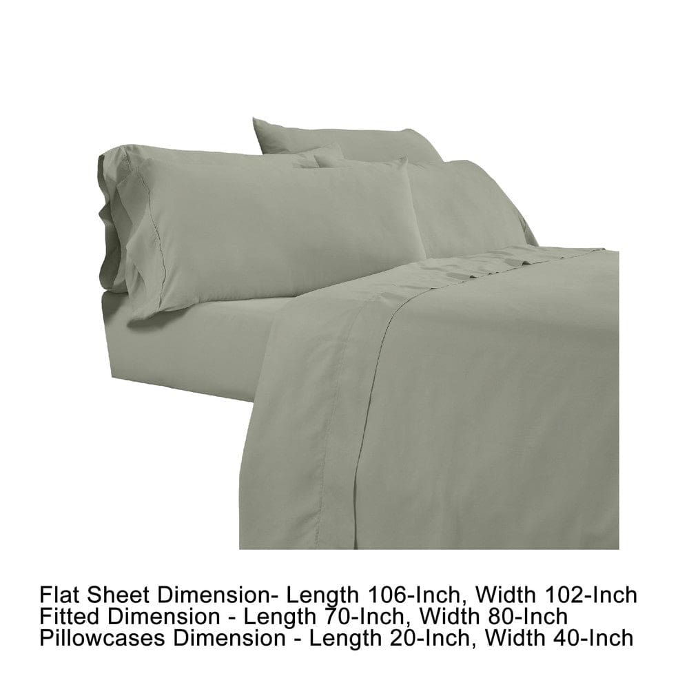 Minka 6 Piece King Bed Sheet Set Soft Antimicrobial Microfiber Green By Casagear Home BM276868