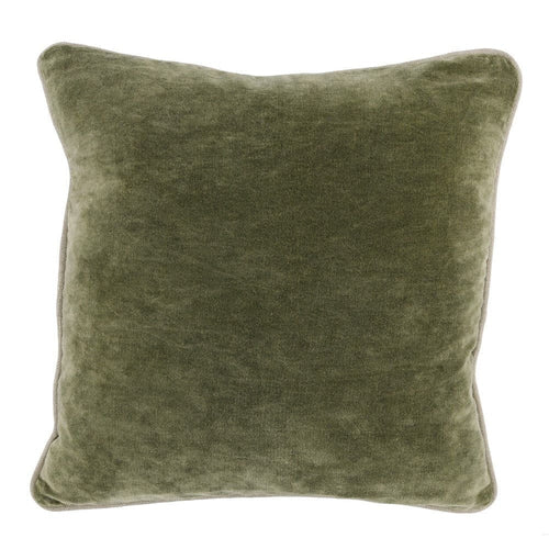 Hillary Throw Pillow | 18" Square | Velvet | Welt Cord | Green