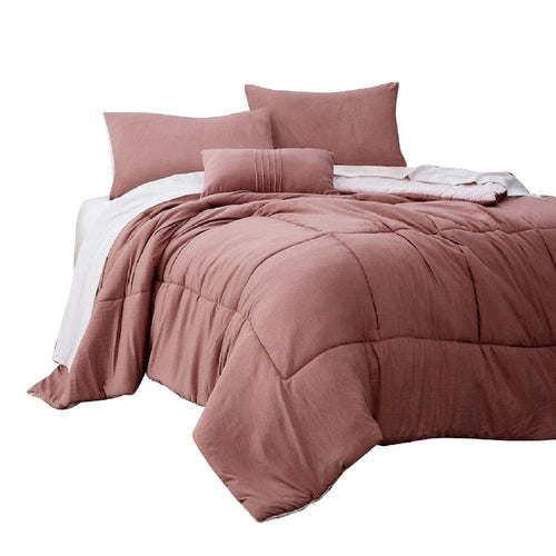 Alice Comforter Set | 6 Piece Twin | Reversible | Soft Rose | The Urban Port
