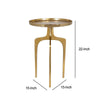 22 Inch Metal Round Accent Table Three Curved Legs Gold By Casagear Home BM277048