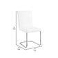 Tony 23 Inch Dining Side Chair Vegan Faux Leather Metal Set of 2 White By Casagear Home BM279171