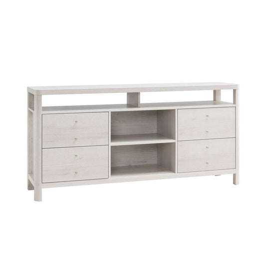 60 Inch Modern Sideboard Buffet Console Cabinet, 4 Drawers, Wood, White Oak By Casagear Home