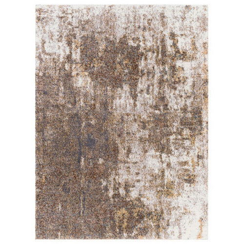Area Rug | 5 x 7 | Abstract Paint Art | Brown, Beige