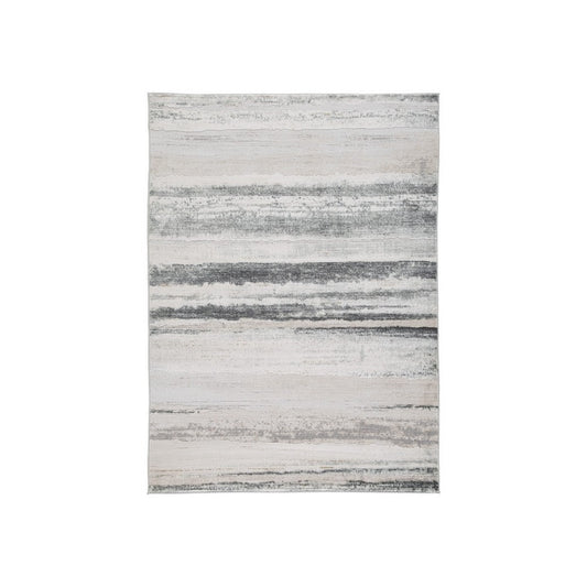 Oxy 5 x 7 Modern Area Rug, Clean Abstract Design, Soft Fabric, Gray, Gold By Casagear Home