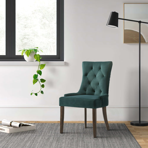Esme Dining Chair | 24" | Velvet Tufted | Set of 2 | Green