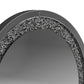 Theo 32 Inch Modern Vanity Wall Mirror Round Crystal Frame Glass Silver By Casagear Home BM282037