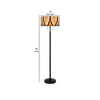Eli 60 Inch Tiffany Style Floor Lamp Glass Shade Metal Base Antique Bronze By Casagear Home BM282166
