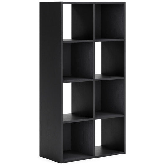 Zayla 48 Inch Tall Wood Bookcase Organizer, 8 Cube Compartments, Black By Casagear Home