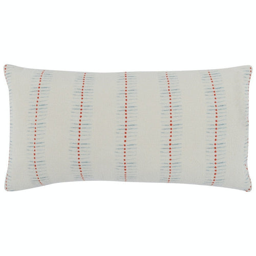 Accent Lumbar Pillow | 14 x 26 | Down Insert | Embroidered | Ivory White