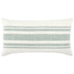 14 x 26 Accent Lumbar Throw Pillow, Stripe Design, Eucalyptus, White, Green By Casagear Home