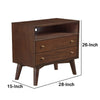 Ian 28 Inch 2 Drawer Nightstand Open Cubby Mahogany Wood Walnut Brown By Casagear Home BM283835
